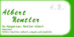 albert mentler business card